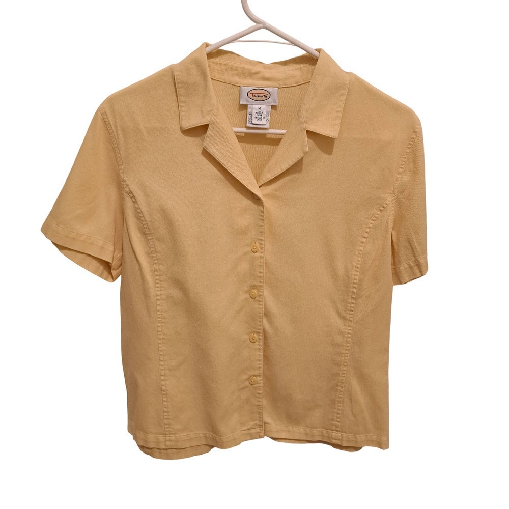 Talbots Butter Yellow Button Down Blouse Size M - Picture 1 of 4